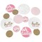 Big Dot of Happiness Hello Little One - Pink and Gold - Girl Baby Shower Giant Circle Confetti - Party Decorations - Large Confetti 27 Count